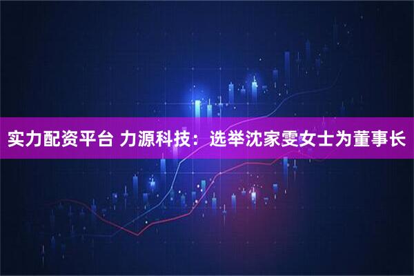实力配资平台 力源科技：选举沈家雯女士为董事长